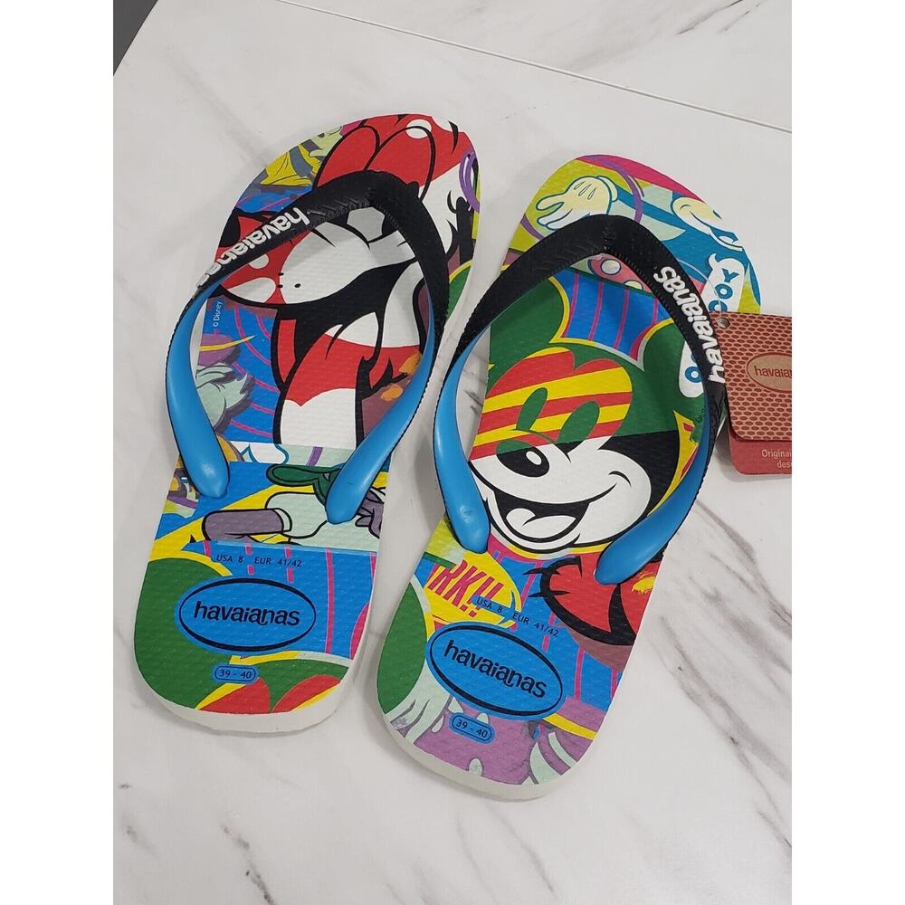 NEW‎ Havaianas x Mickey Mouse Flip Flop - Made in Brazil - Men's 8
